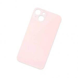 CRISTAL TRASERO DE FACIL INSTALACION CON AGUJERO DE CAMARA GRANDE PARA IPHONE 13 ROSA